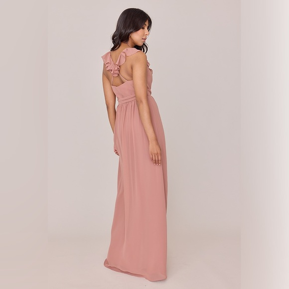 NWT Revelry Valerie Chiffon Faux Wrap Dress
size: 12
color: Desert Rose - 945 - Picture 6 of 16